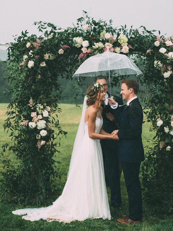 Luolandi Gorgeous A-line Wedding Dresses Tulle Long Gowns Floor Length Elegant Bridal Gown with Appliques