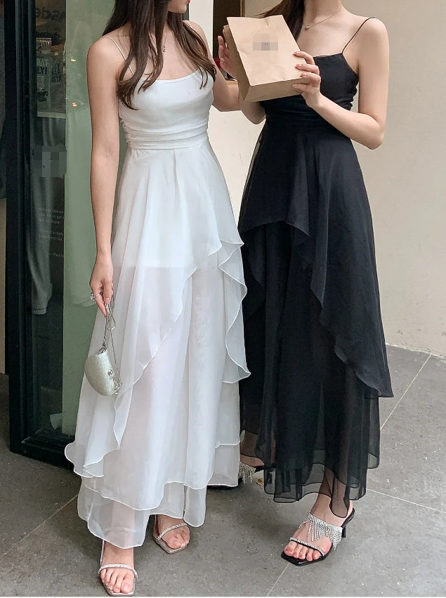 Luolandi Spaghetti Straps A-Line Long Prom Dress Charming Party Dress Evening Dress