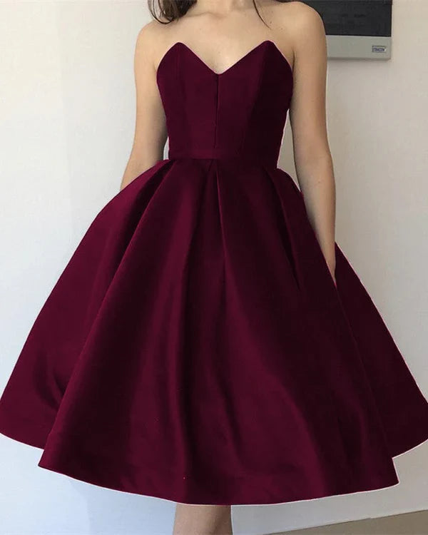Luolandi Tea long satin V-neck Homecoming dress Off Shoulder Sexy Party Dress