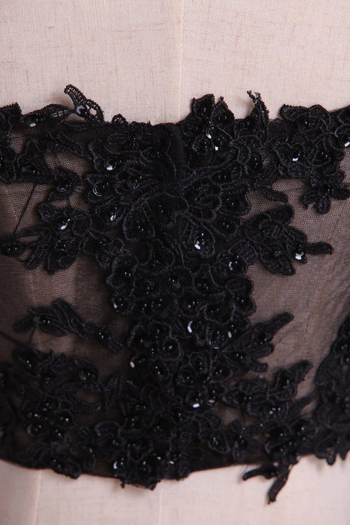 Luolandi Two Pieces Party Dresses Tulle A Line With Applique Sexy Evening Dress