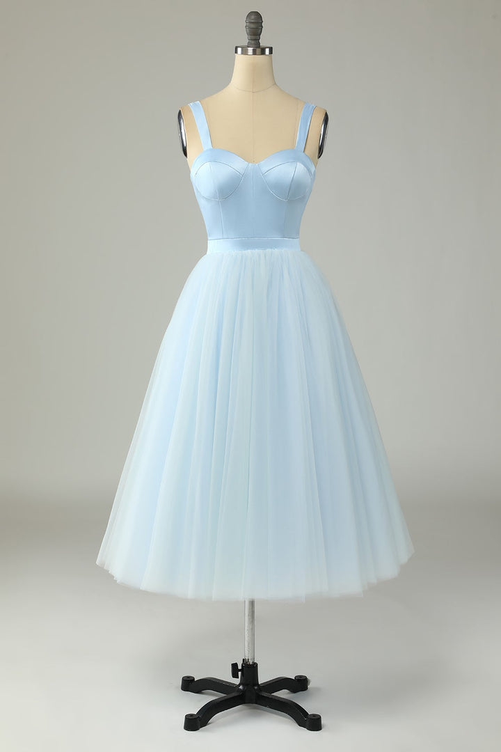 Luolandi Unique A Line Sleeveless Sweetheart Graduation Dress Tulle Homecoming Dress Lovely Prom Dress