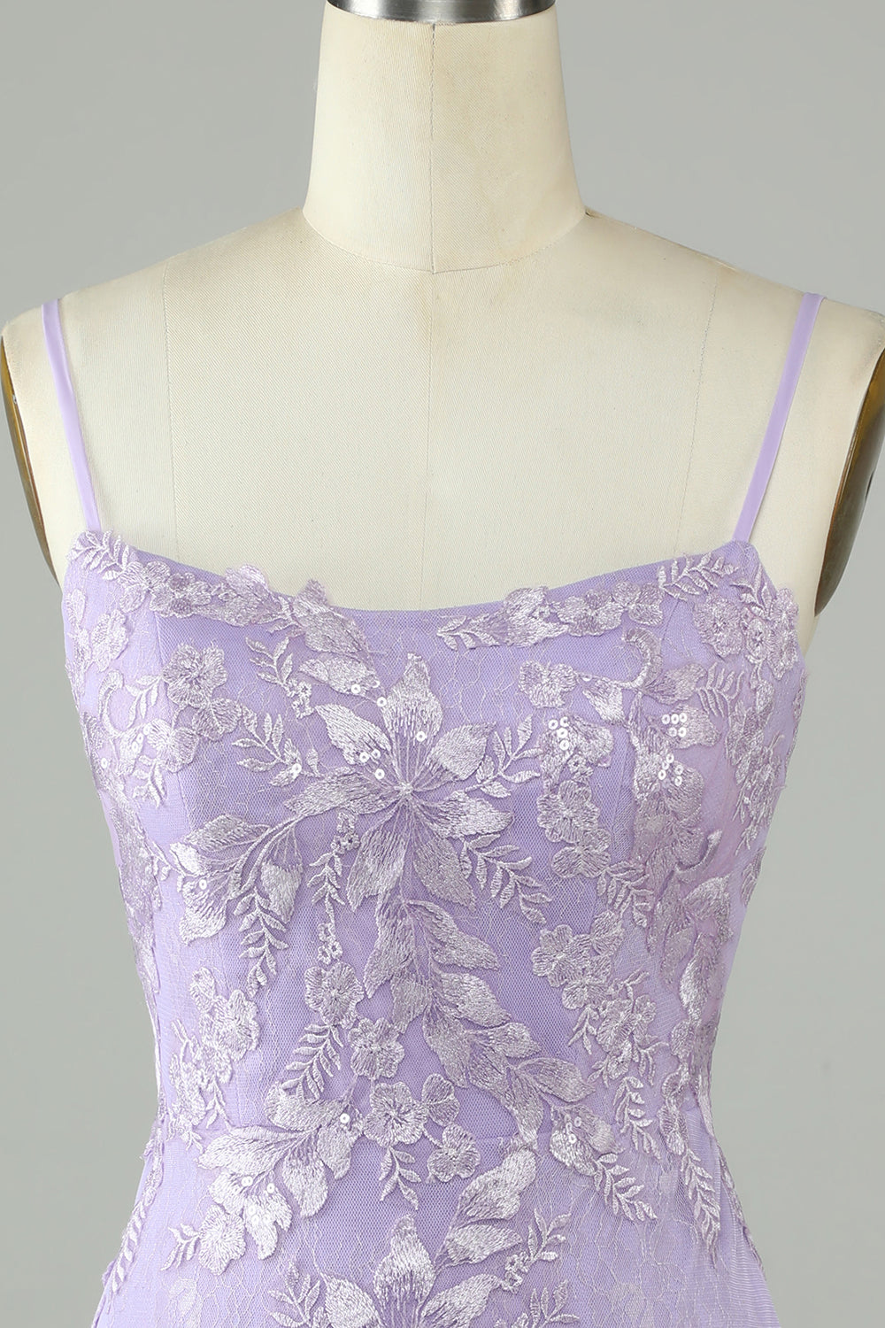 Luolandi Vintage Sheath Spaghetti Straps Satin Short Homecoming Dresses with Applique Beautiful