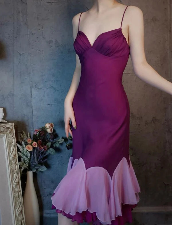 Luolandi Vintage Mermaid Spaghetti Strap Prom Dress Charming Evening Dress Lovely Graduation Dress Chic Birthday Party Dress