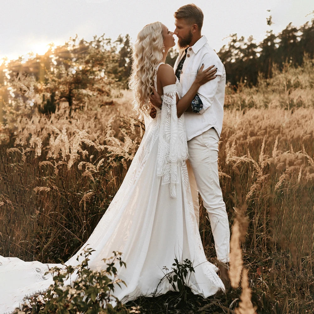 Luolandi New Arrival Scoop Wedding Dresses Mermaid Long Sleeves With Applique Tulle Sexy