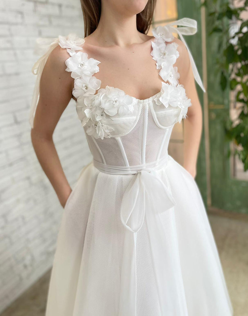 Luolandi Homecoming Dress with Flowers Beautiful Wedding Dress