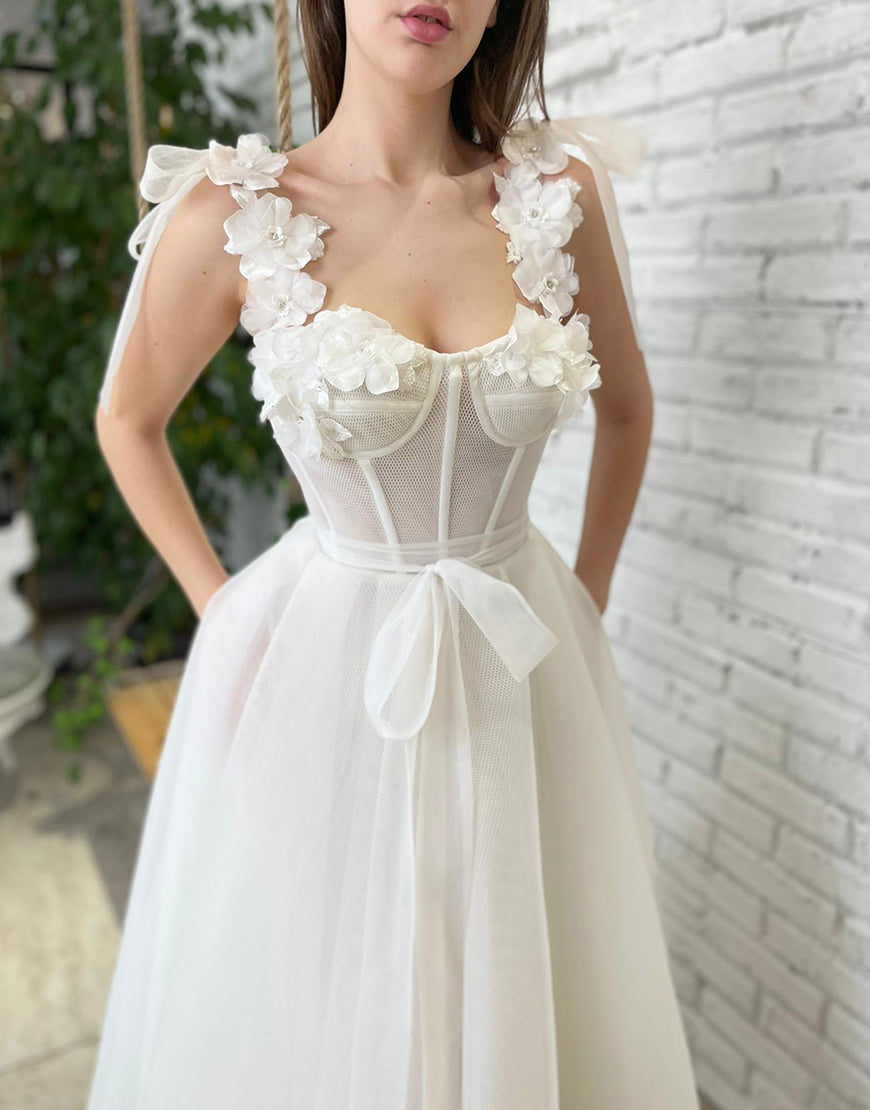 Luolandi Homecoming Dress with Flowers Beautiful Wedding Dress
