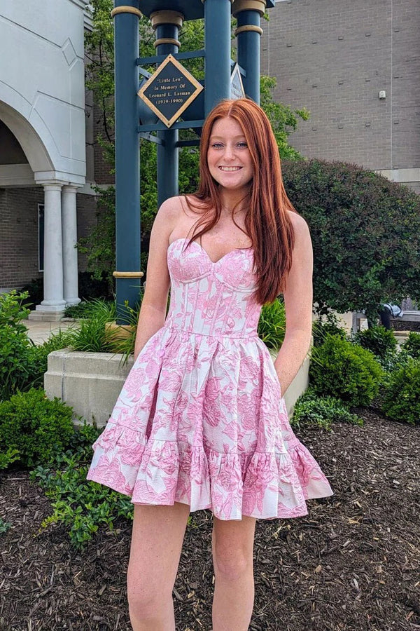 Luolandi Lovely A-Line Strapless Blue Short Homecoming Dresses Sweet Back To School Dress