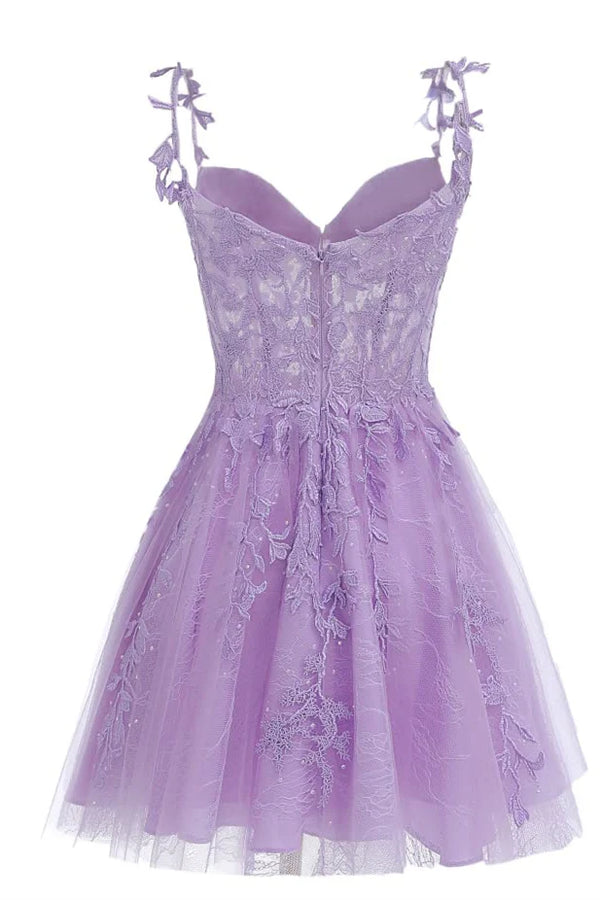 Luolandi A Line Sweetheart Short Homecoming Dresses with Appliques Beautiful Graduation Dress