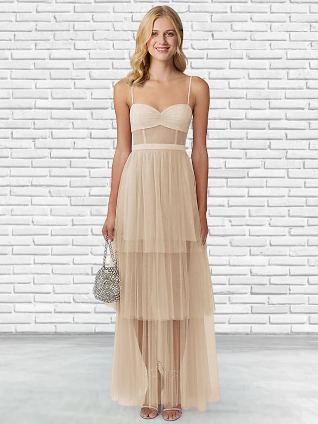 Luolandi Ball Gown Prom Dresses Puffy Dress Party Wear Floor Length Sleeveless Sweetheart Tulle Backless Ladder Back