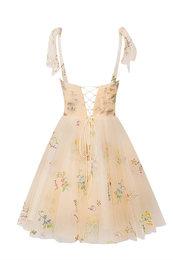 Luolandi Aline Short Sweetheart Tulle Floral Homecoming Dress With Flowers Beautiful