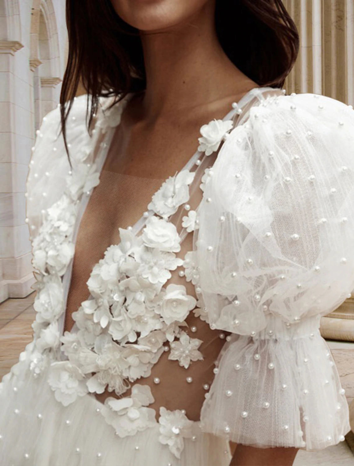 Luolandi Bridal Shower Open Back Little Dresses Wedding Dresses A-Line V Neck Short Sleeve Short / Mini Satin Bridal Gowns With Pleats