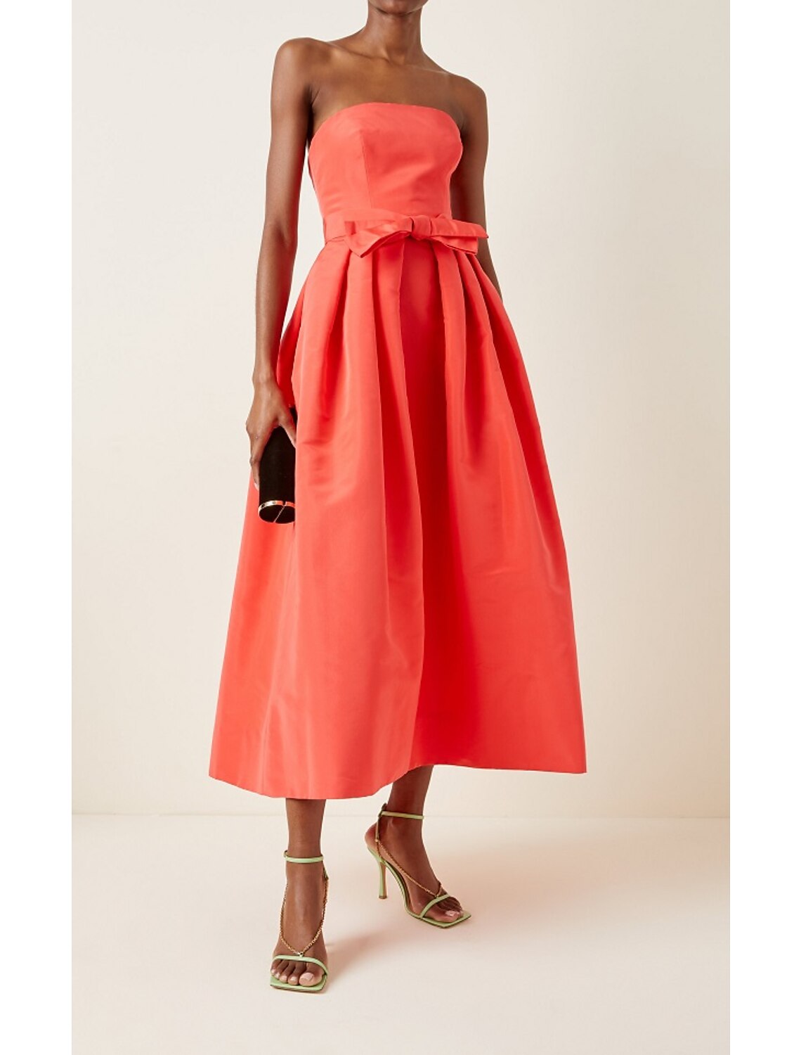 Luolandi A-Line Cocktail Dresses Minimalist Dress Homecoming Wedding Guest Tea Length Sleeveless Strapless Satin with Sash / Ribbon