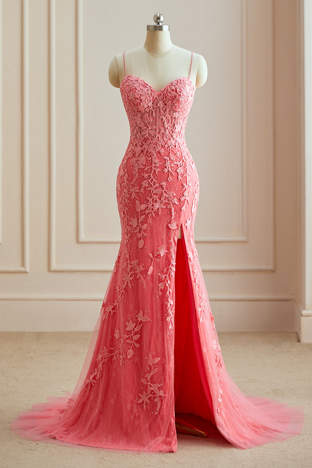 Luolandi Sexy Mermaid Prom Dresses Criss Cross Back Evening Dresses Hot Selling Long Formal Dress With Slit