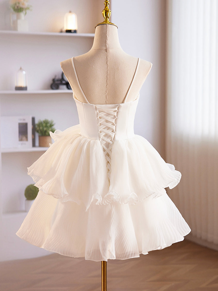Luolandi Tulle Sweetheart Short Prom Dress Tulle Straps Party Dress