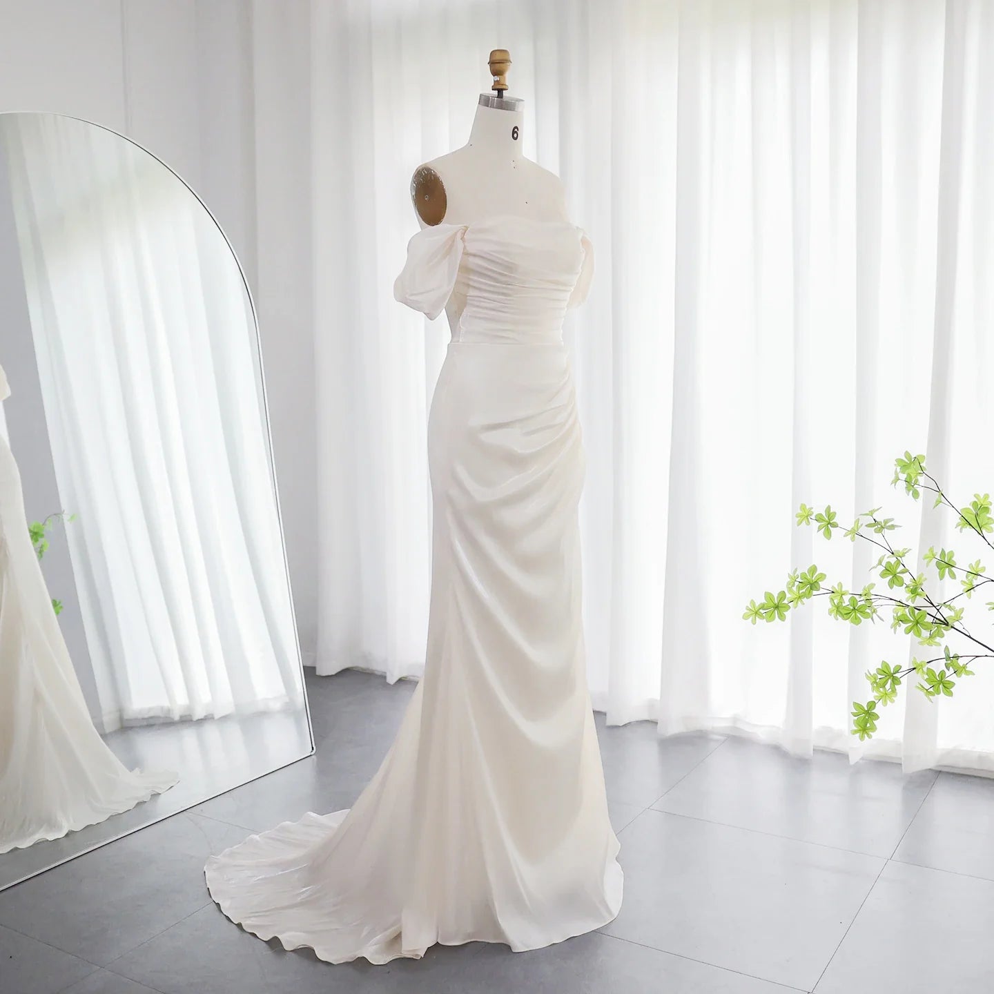 Luolandi Dress Elegant Mermaid Off Shoulder Beige/Lilac/Pink/Burgundy Prom Dress Charming Evening Party Dress