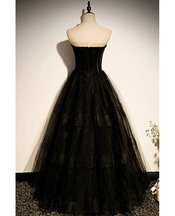 Luolandi Elegant Strapless Sleeveless Prom Dress with A-shaped princess sweetheart backless and ground length evening dress