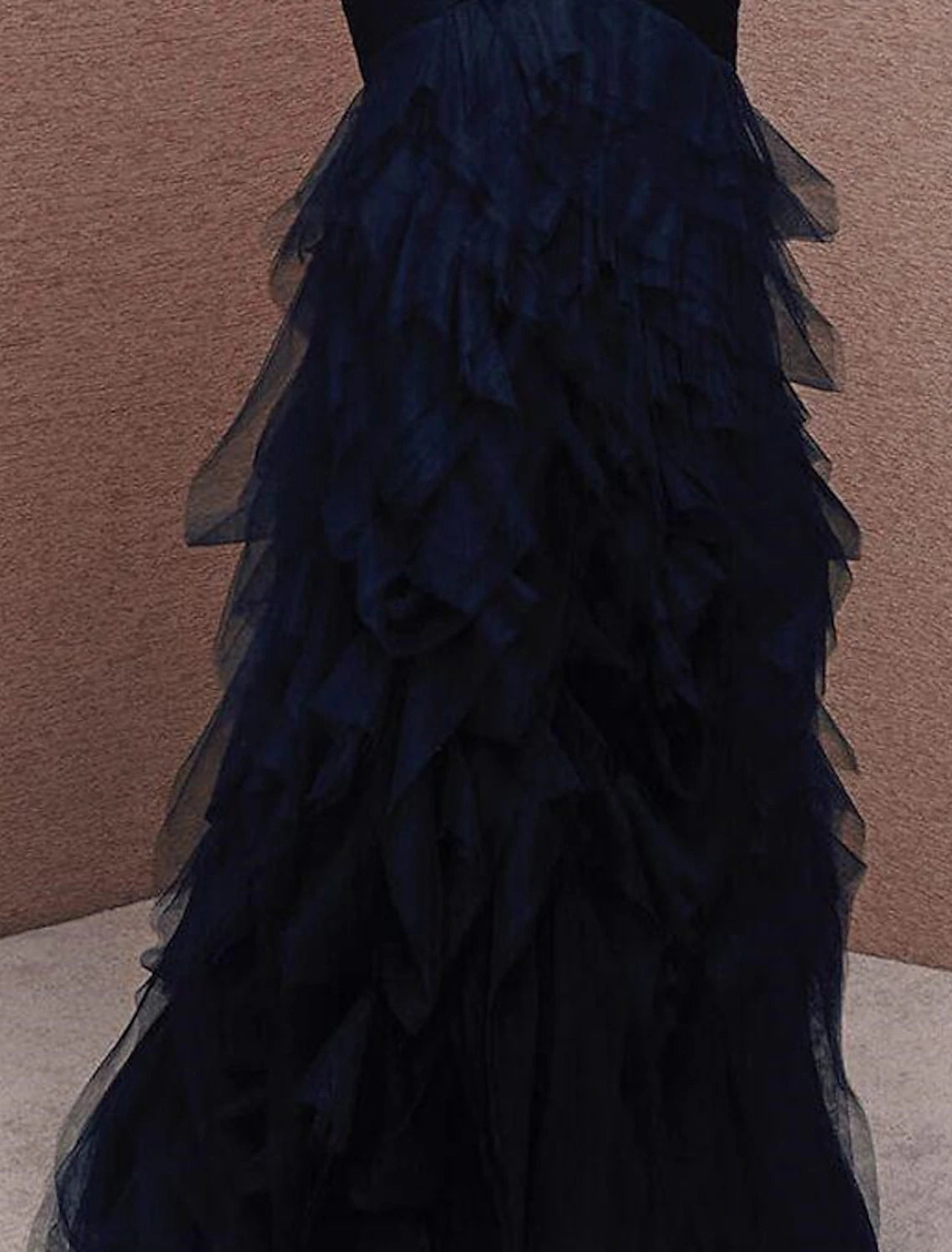 Luolandi Mermaid Party Dress Sexy Formal Evening Dress Strapless Sleeveless Floor Length Tulle