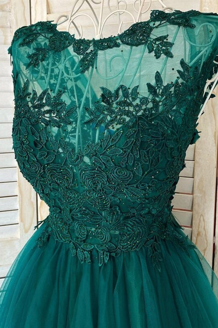 Luolandi Green Lace Short Prom Dress A-Line Homecoming Dress Sexy