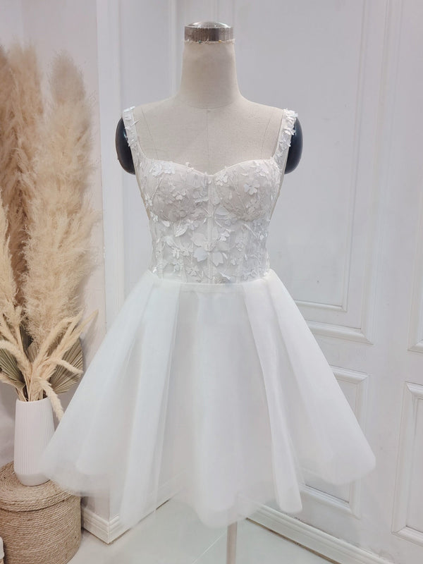 Luolandi Elegant A-Line Sweetheart Wedding Dress With Lace Open Back Beautiful