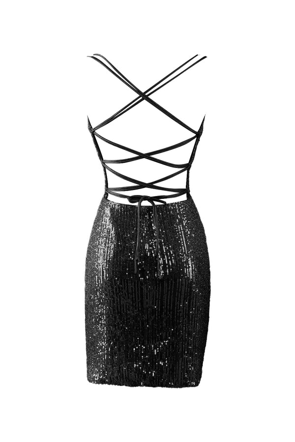 Luolandi Bodycon V Neck Blue Sequins Homecoming Dress Sparkly Party Dress Sexy