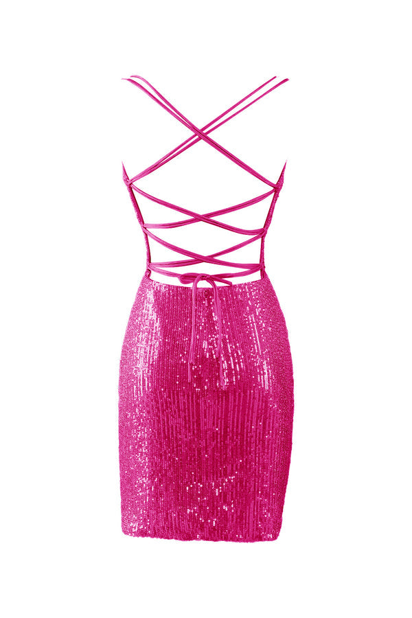 Luolandi Bodycon V Neck Blue Sequins Homecoming Dress Sparkly Party Dress Sexy