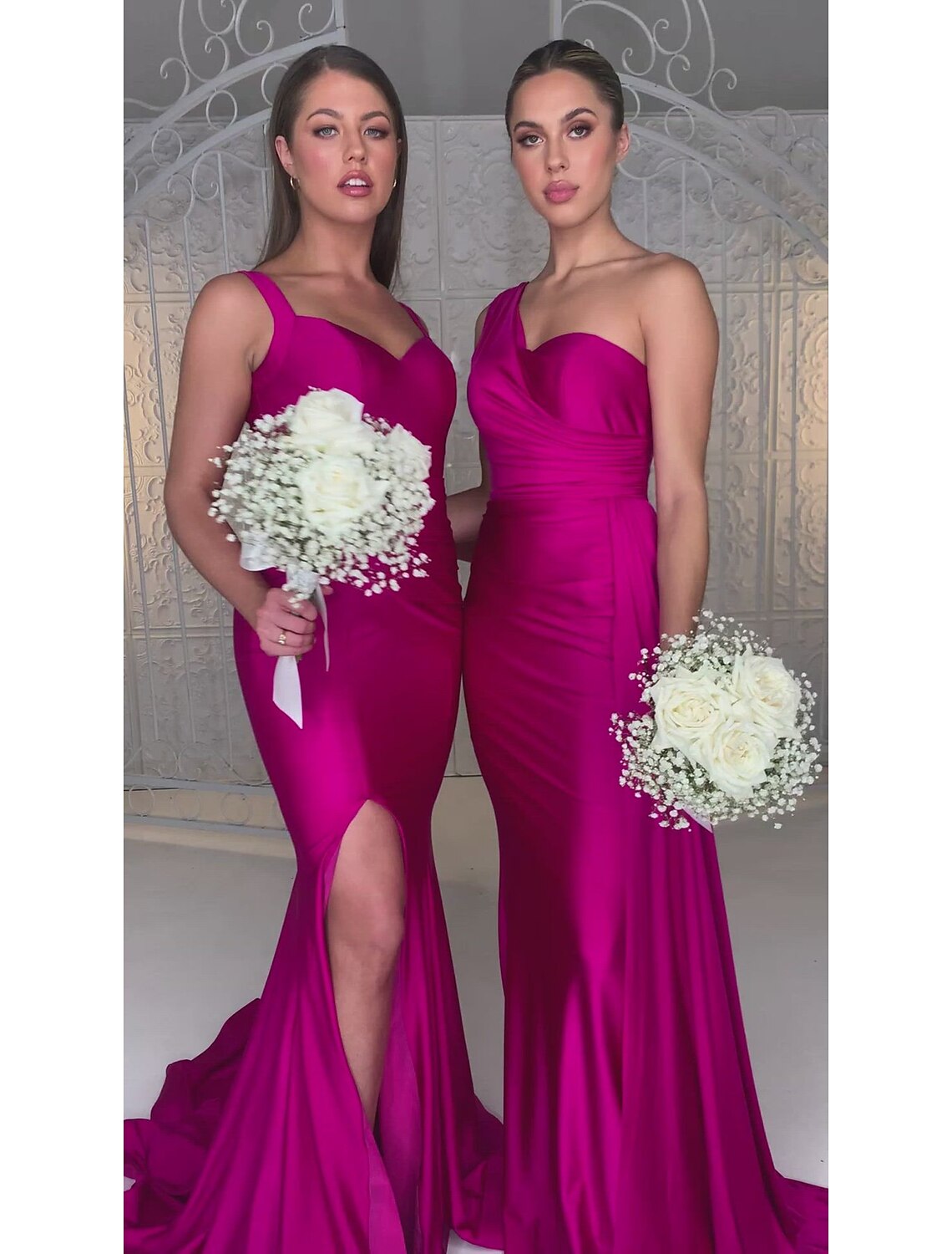 Luolandi Mermaid / Trumpet Minimalist Sexy Engagement Formal Evening Birthday Dress One Shoulder Sleeveless Sweep / Brush Train Charmeuse