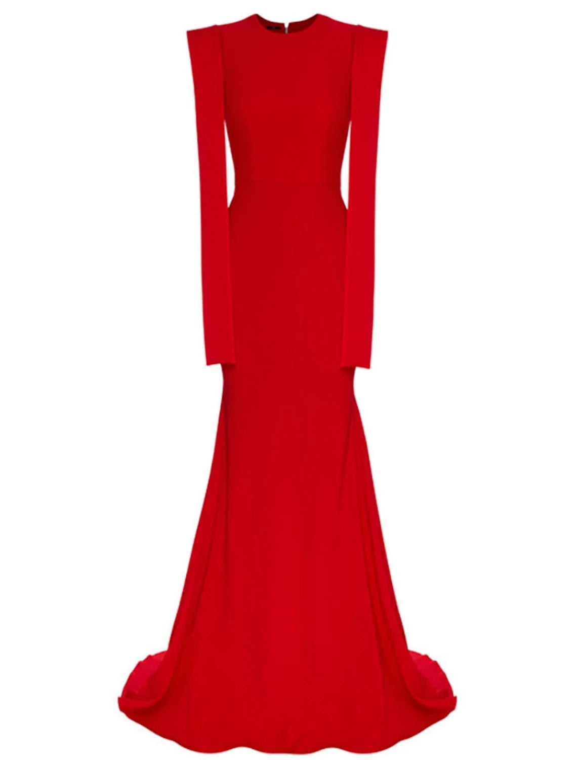 Luolandi Mermaid / Trumpet Evening Gown Elegant Christmas Red Green Dress Dress Formal Sweep / Brush Train Sleeveless Jewel Neck Fabric