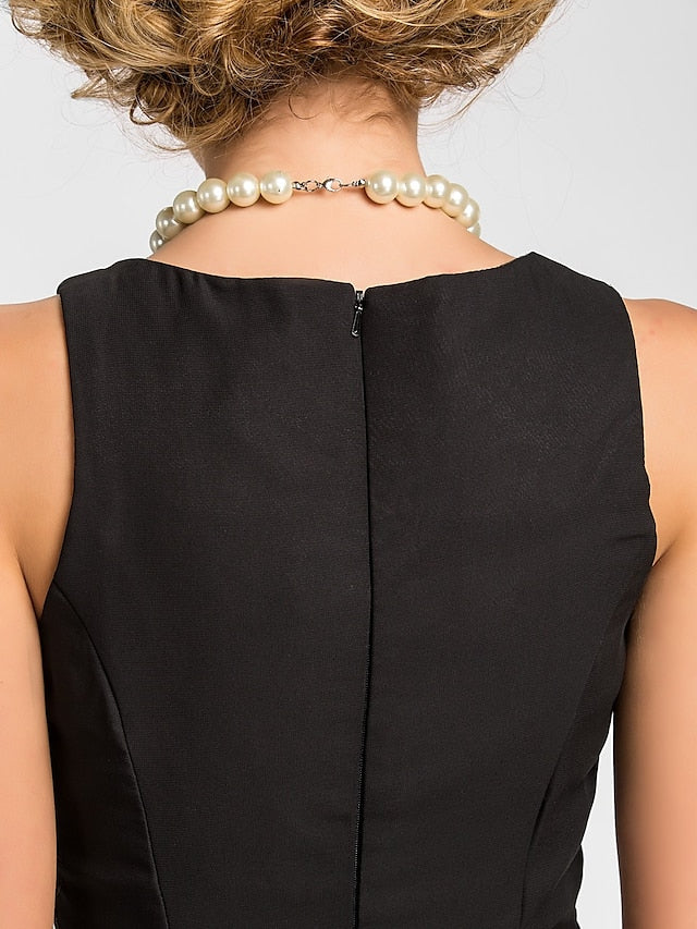 Luolandi A-Line Mother of the Bride Dress Wrap Included Jewel Neck Knee Length Chiffon 3/4 Length Sleeve