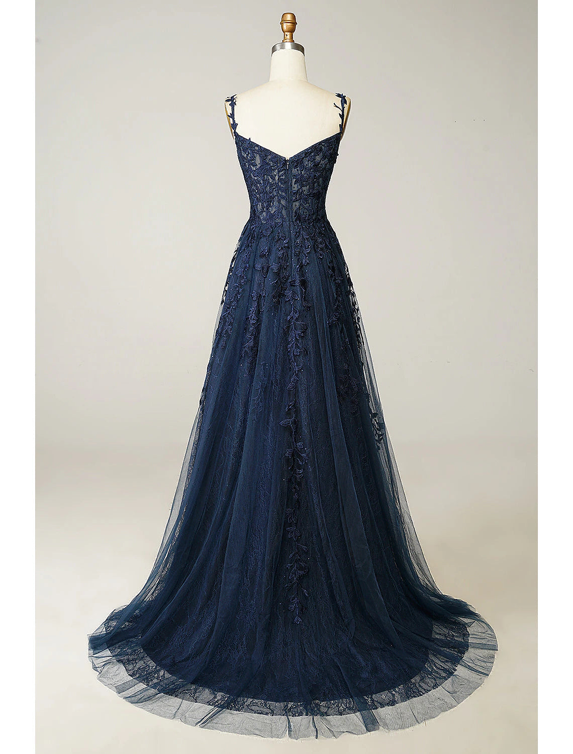 Luolandi A-Line Prom Dresses See Through Dress Formal Sweep / Brush Train Sleeveless Sweetheart Tulle Backless with Beading Slit