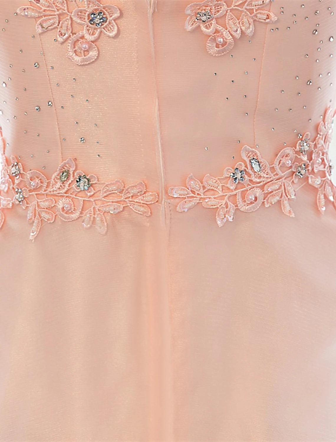 Luolandi Sheath / Column Dress Wedding Guest Floor Length Sleeveless Illusion Neck Satin with Crystals