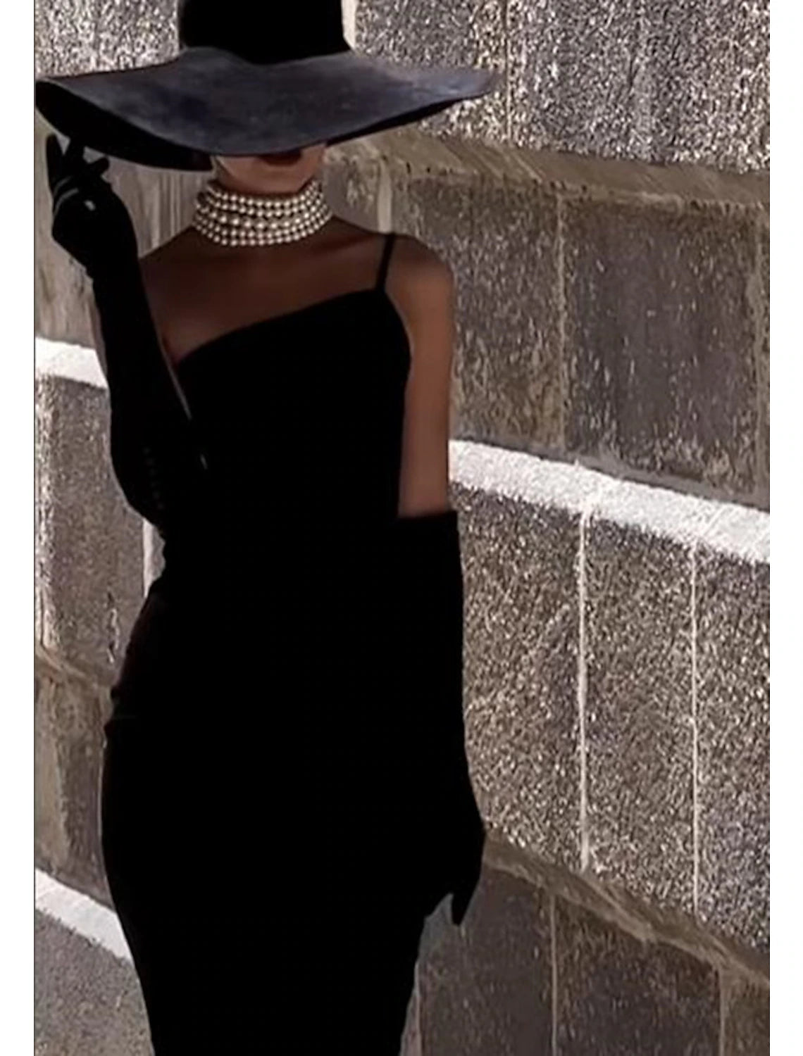 Luolandi Sheath / Column Cocktail Dresses 1950s Dress Evening Party Tea Length Sleeveless One Shoulder Fabric Without gloves