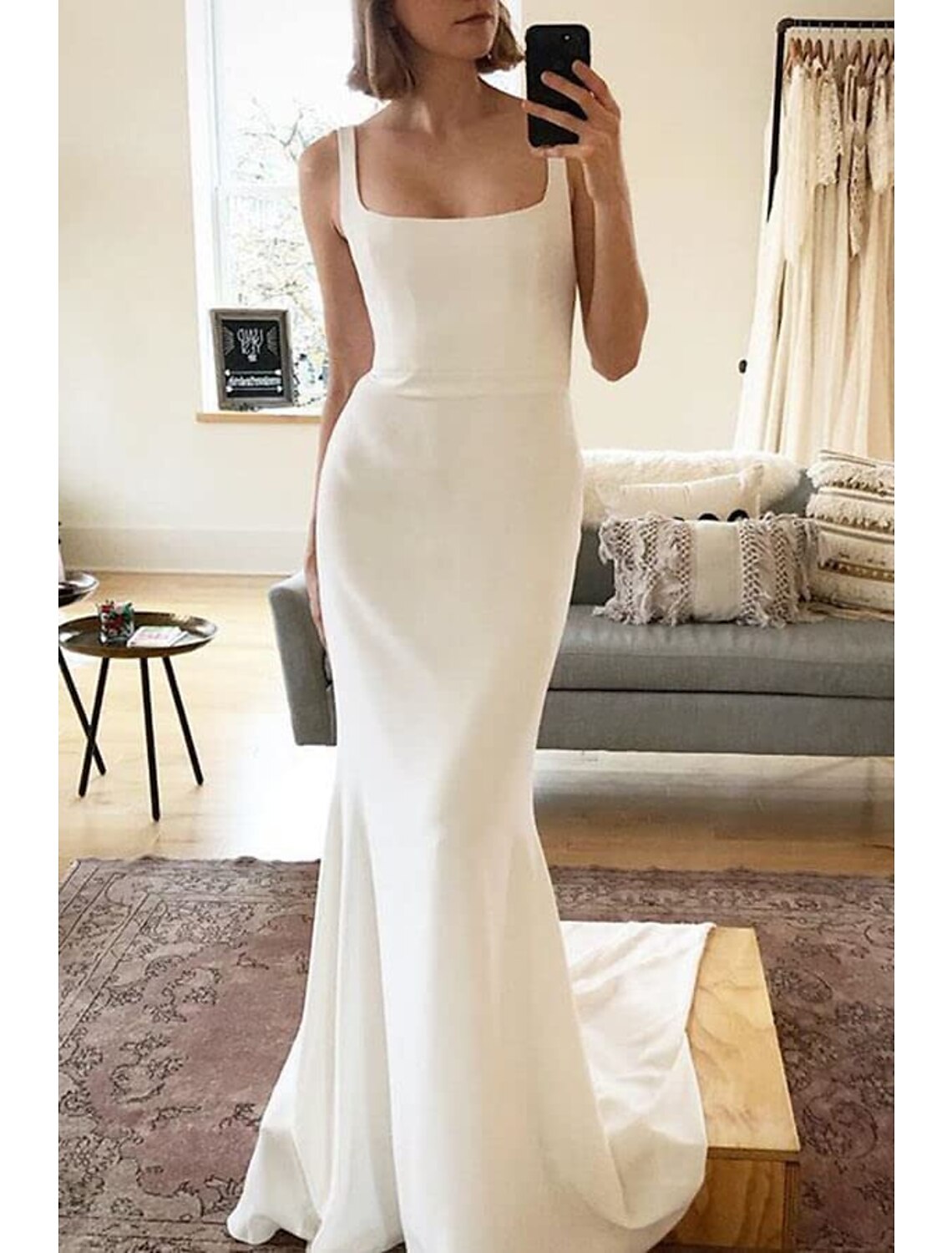 Luolandi Beach Boho Wedding Dresses Mermaid Camisole Sleeveless Court Train Bridal Gowns