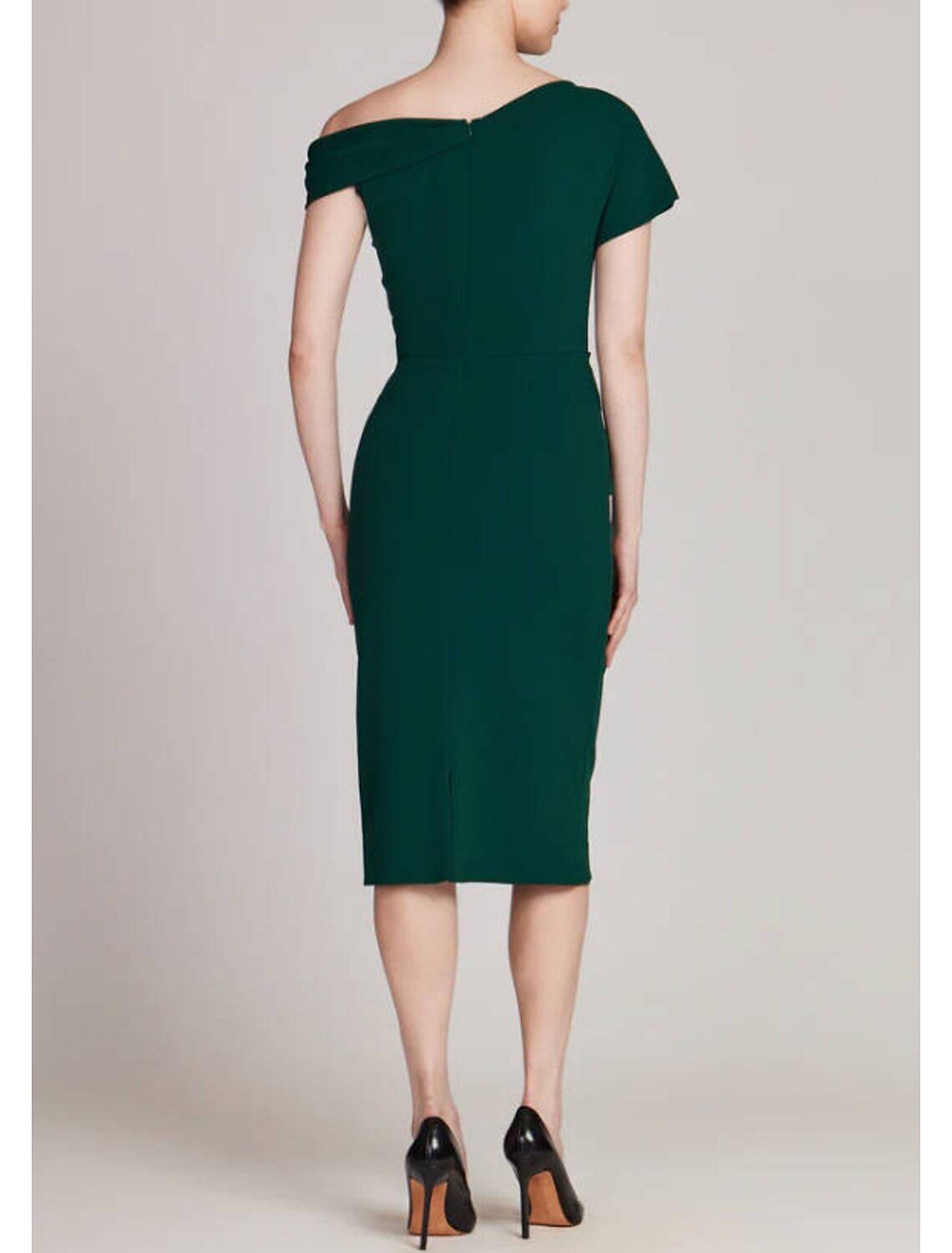 Luolandi A-Line Sheath / Column Mother of the Bride Dress Formal Wedding Guest Elegant One Shoulder Tea Length Sleeve