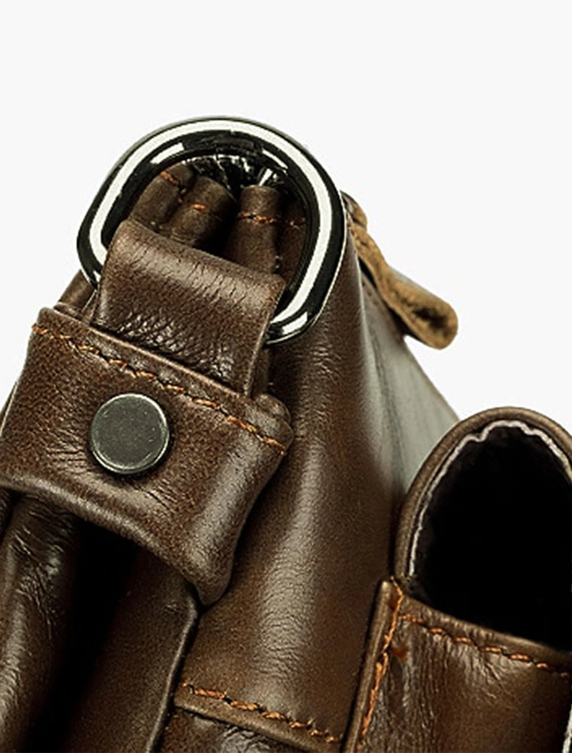 Men's Crossbody Bag Messenger Bag Nappa Leather Daily Zipper Solid Color Black Brown