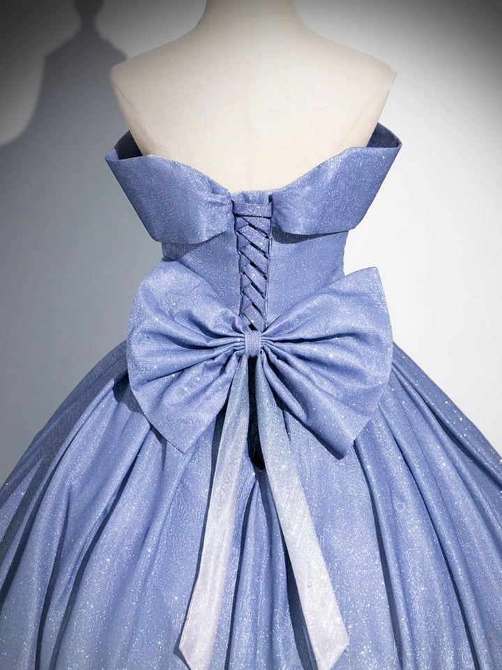 Luolandi Gradient-Color Glitter Sequins Prom Dresses A-Line Princess Off-The-Shoulder Sleeveless Blue Formal Dresses