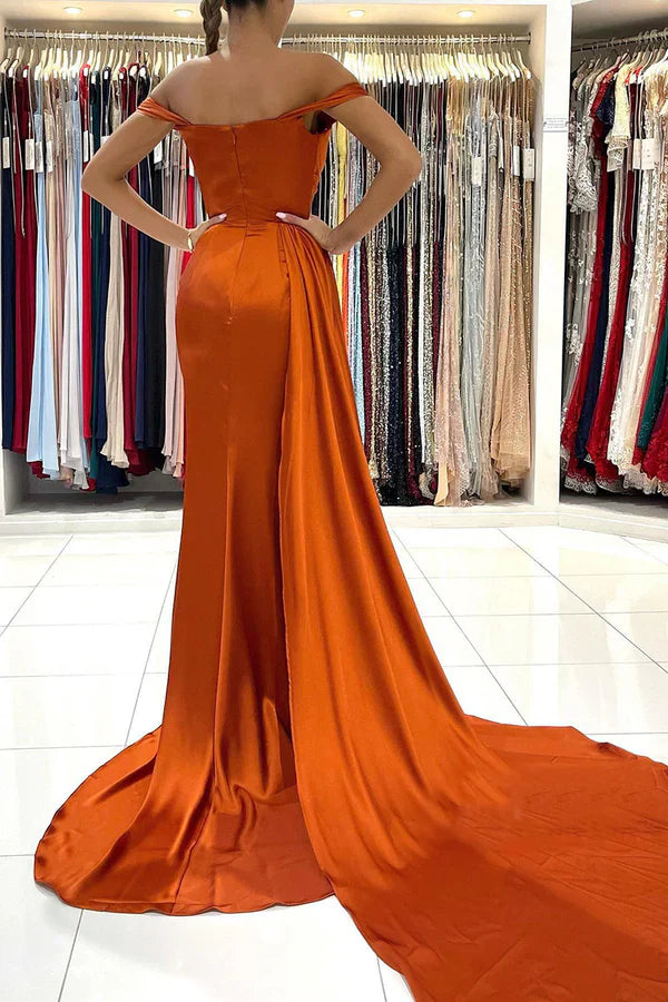 Luolandi Tight Sweetheart Pleated High slit Long Ball Evening Dress Off Shoulder Sexy