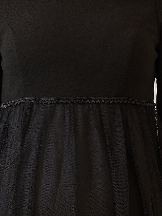 Luolandi A-Line Mother of the Bride Dress Maternity Elegant Off Shoulder Floor Length Tulle Long Sleeve