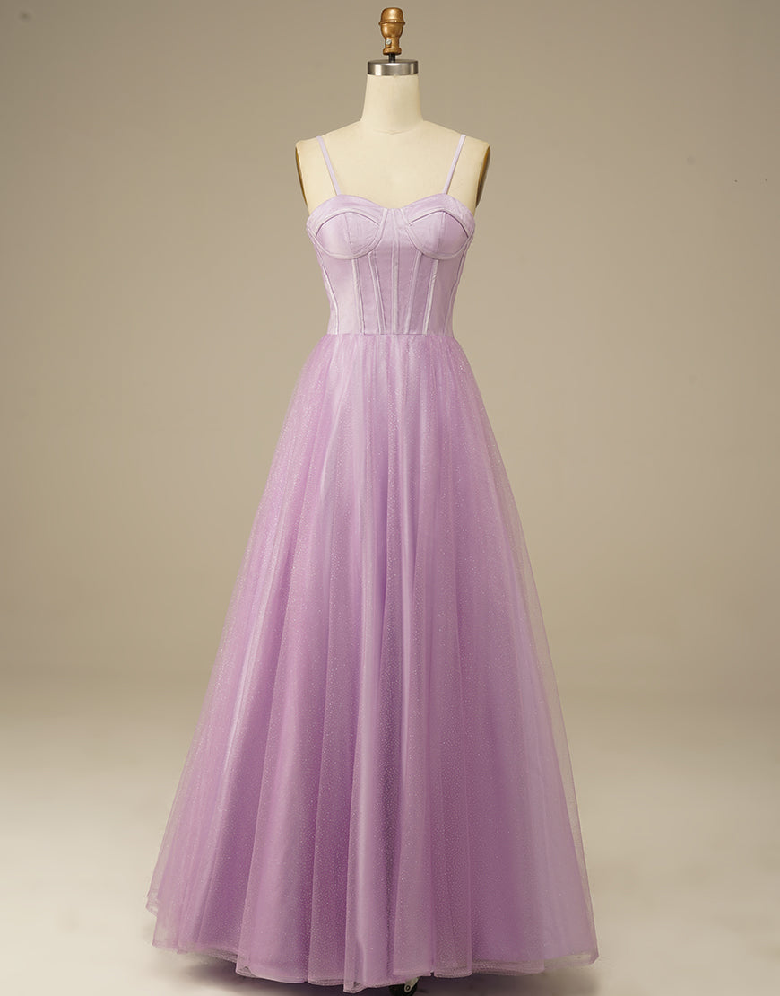 Luolandi Sweetheart Tulle Long Prom Dress Floor Length Beautiful