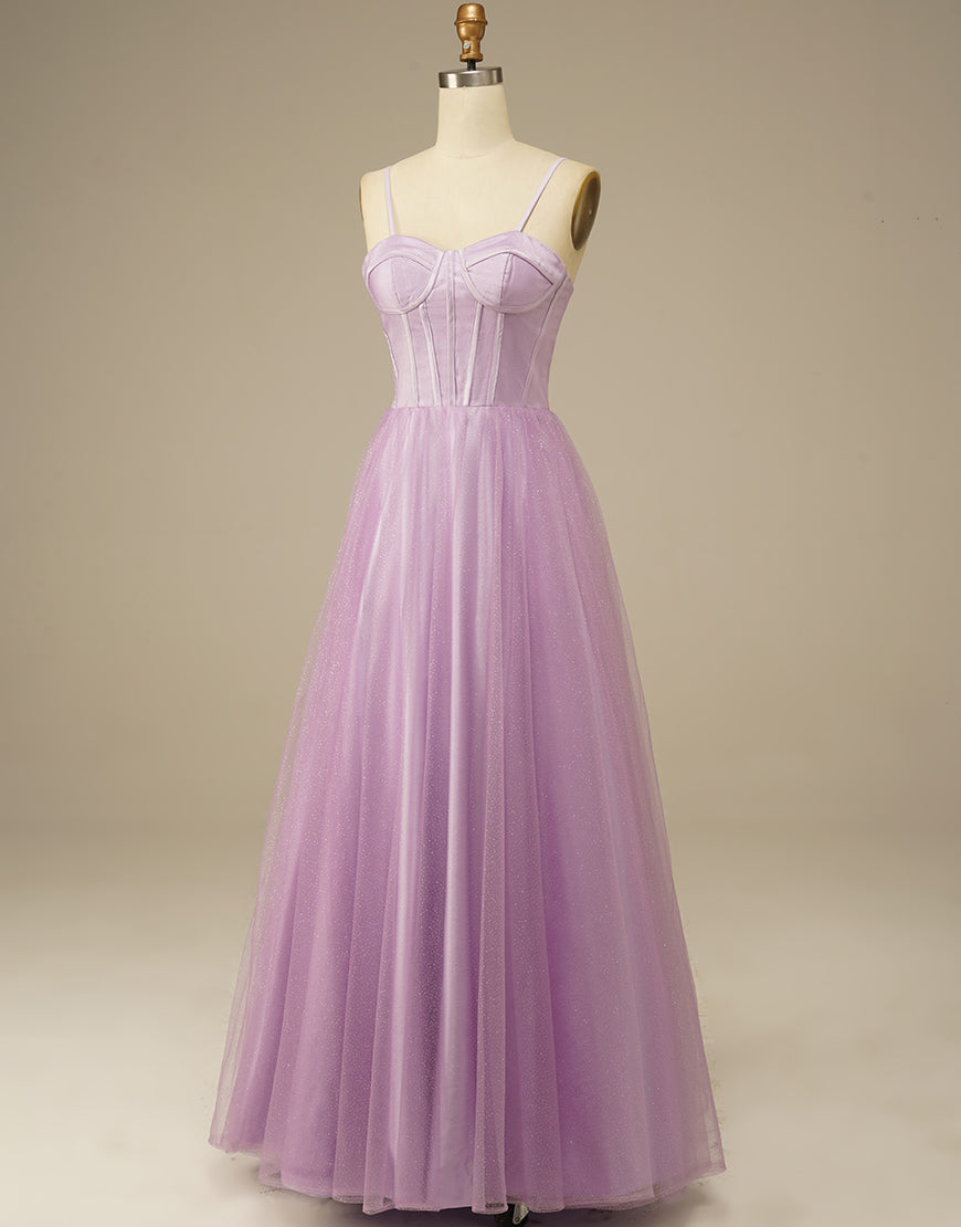 Luolandi Sweetheart Tulle Long Prom Dress Floor Length Beautiful