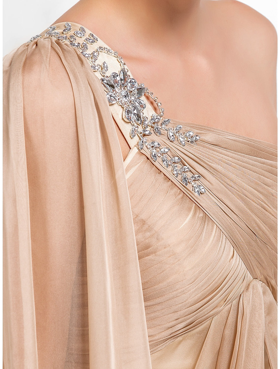 Luolandi Sheath / Column Elegant Formal Evening Black Tie Gala Dress One Shoulder Sleeveless Floor Length Chiffon with Criss