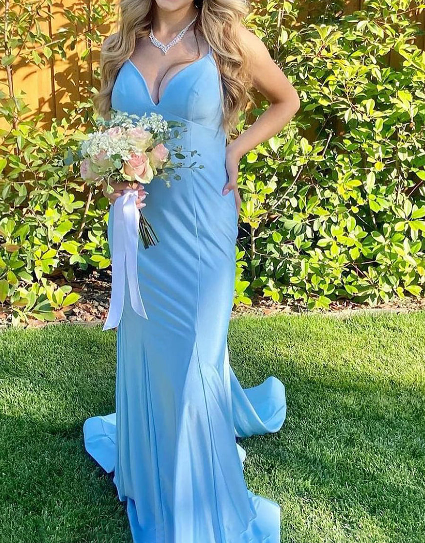 Luolandi Mermaid Orange Tight Backless Prom Dress Sexy Evening Party Dresses