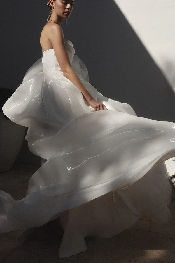 Luolandi A Line Sweetheart High Split Country Style Wedding Dress Off Shoulder Sexy