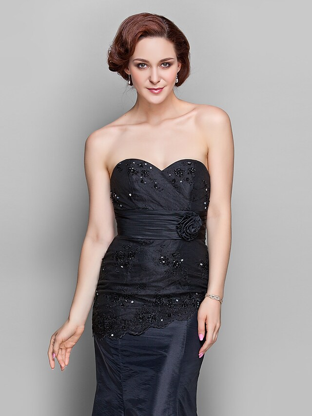 Luolandi Mother of the Bride Dress Wrap Included Sweetheart Neckline Floor Length Taffeta Tulle Length Sleeve with Lace Beading