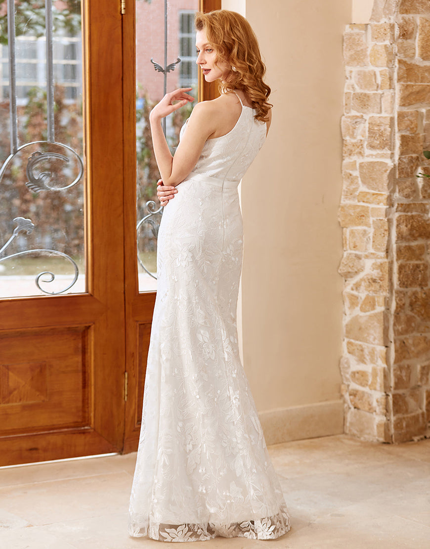 Luolandi Mermaid Floor Length Sheath Wedding Dress Beautiful