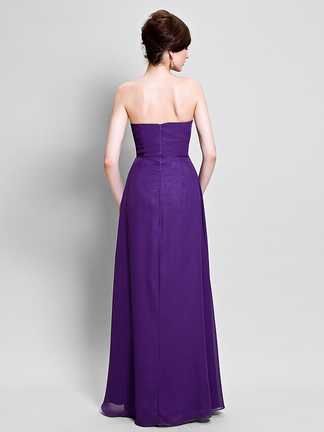 Luolandi Mother of the Bride Dress Convertible Dress Sweetheart Neckline Floor Length Chiffon Sleeveless with Beading Appliques