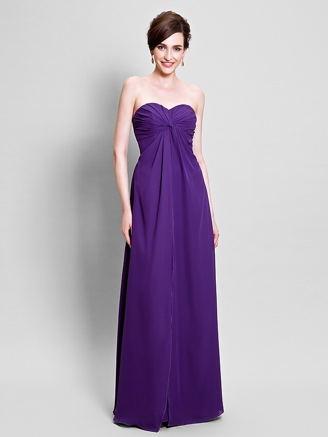 Luolandi Mother of the Bride Dress Convertible Dress Sweetheart Neckline Floor Length Chiffon Sleeveless with Beading Appliques