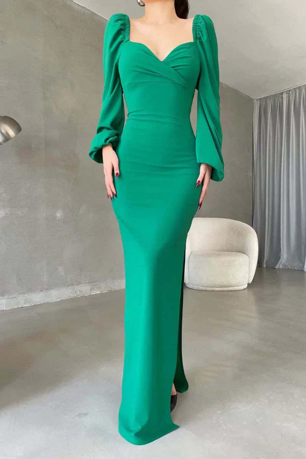 Luolandi Minimally Tight Sweetheart Long Sleeve Long Evening Dress Sexy