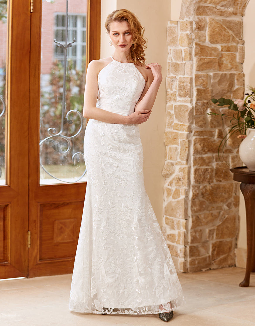 Luolandi Mermaid Floor Length Sheath Wedding Dress Beautiful