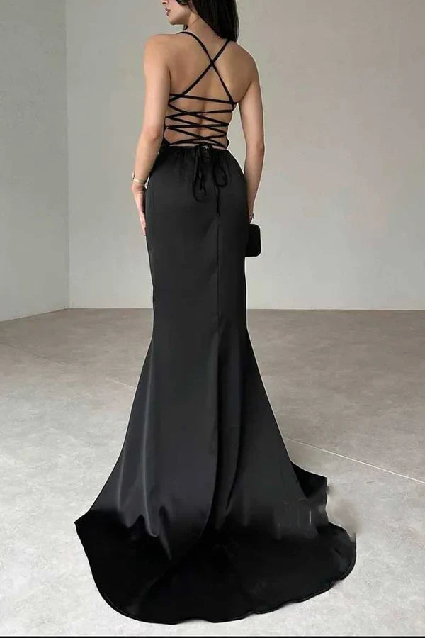 Luolandi Minimalist speaker strapless party and ball evening dress Black Sexy