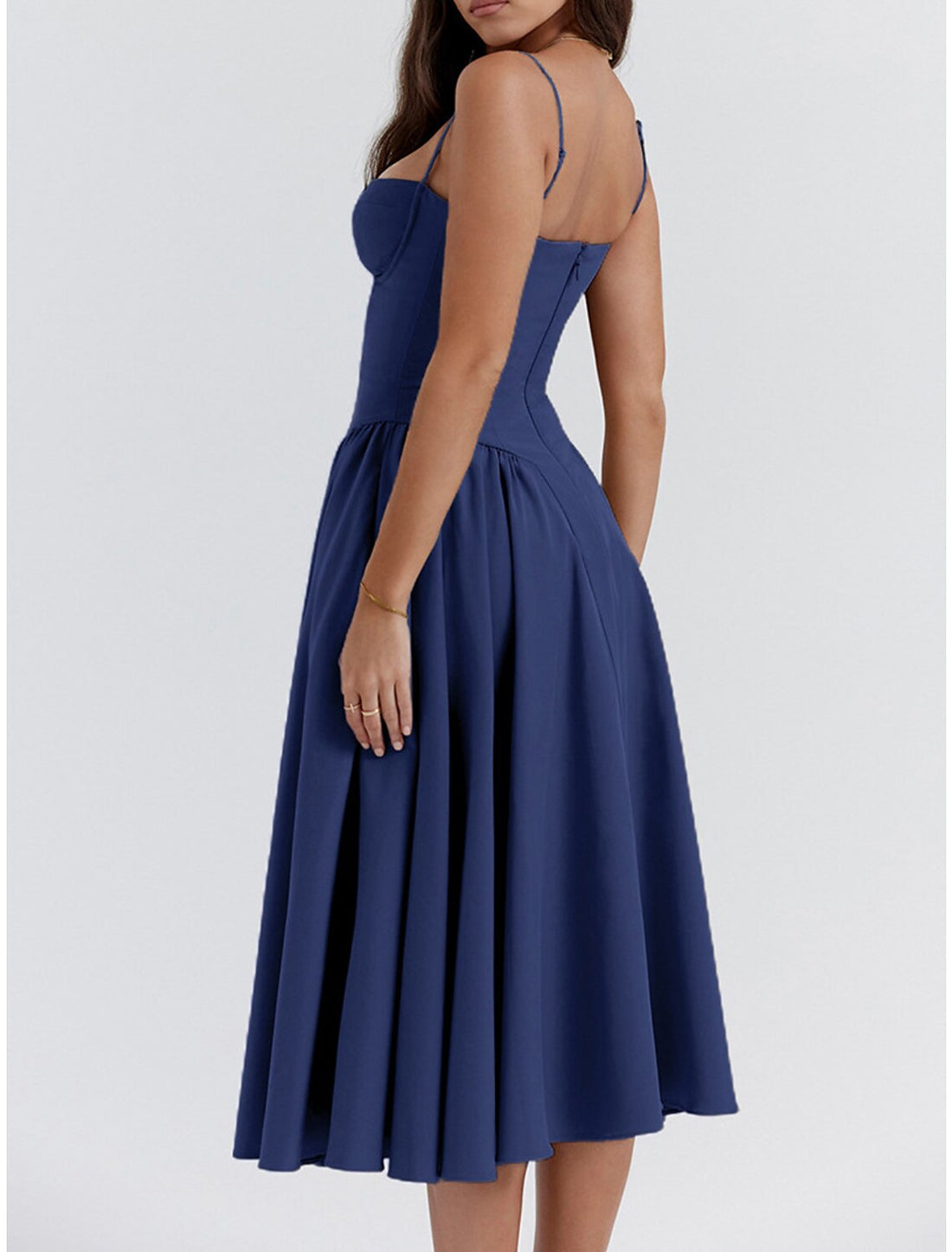 Luolandi Women's Party Dress Cocktail Dress Wedding Guest Dress Midi Dress Black Yellow Light Green Sleeveless Plain Ruched Summer Spring Fall Spaghetti Strap Elegant